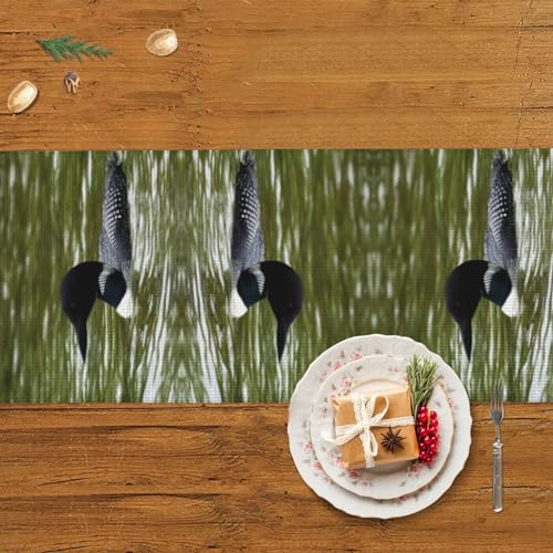 Chemin de table oiseau huard de 152 cm pour commode et décoration - 6