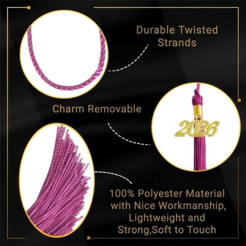 Image of 2026 Tassel Graduation,Maroon Tassel 2026 for Grad Cap and Graduation Ceremony Accessory Decoration