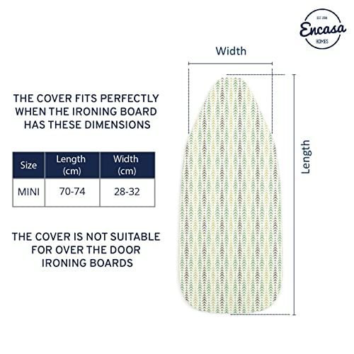Image of Encasa XO Iron Board Covers, Mini, Laminated Thick Fiber Pad, 72x30 cm