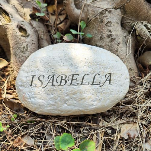 Personalisierte Garten Steine Fake Felsen mit beliebigen Worten graviert - Kleine Größe dekorative benutzerdefinierte Steine für Memorial ermutigen Friedhof Dekorationen im Freien oder Innen