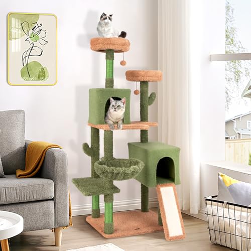 Torre para gatos PETSITE 63 pulgadas con postes de sisal miniatura 3