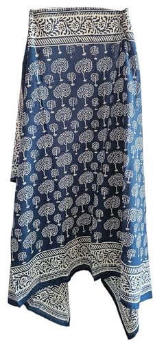 INDIANHANDICRAFTS Hand Block Print Sarong, 100% Cotton, Women's Adult Party Wear, Floral, Size 44x72 Inch4