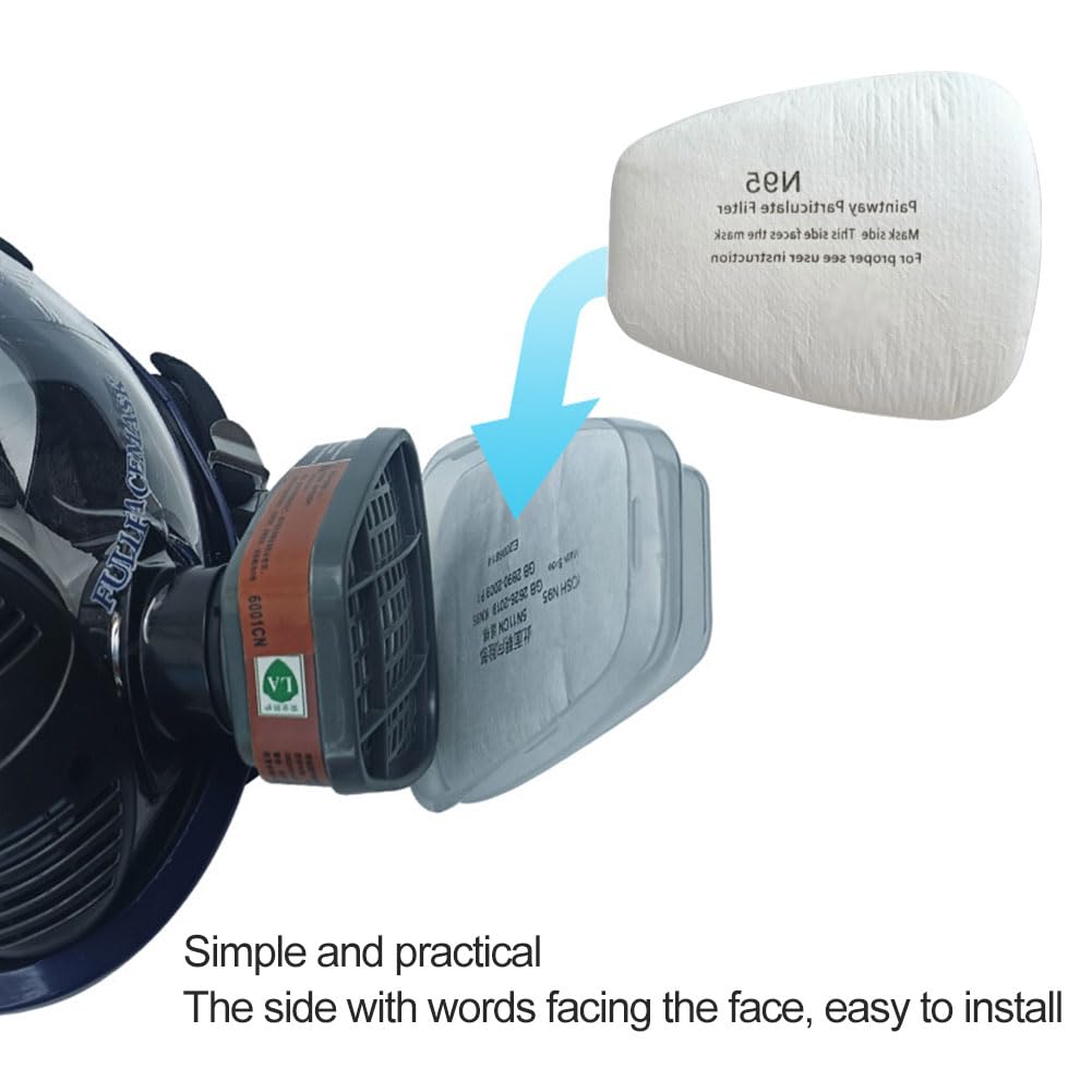 Zestaw 60 filtrów do maski ochronnej dróg oddechowych, zestaw filtrów przeciwko oparom organicznym, maska polowa, bawełniany filtr cząstek, 5N11CN wata filtrująca do maski przeciwpyłowej, do 6200
