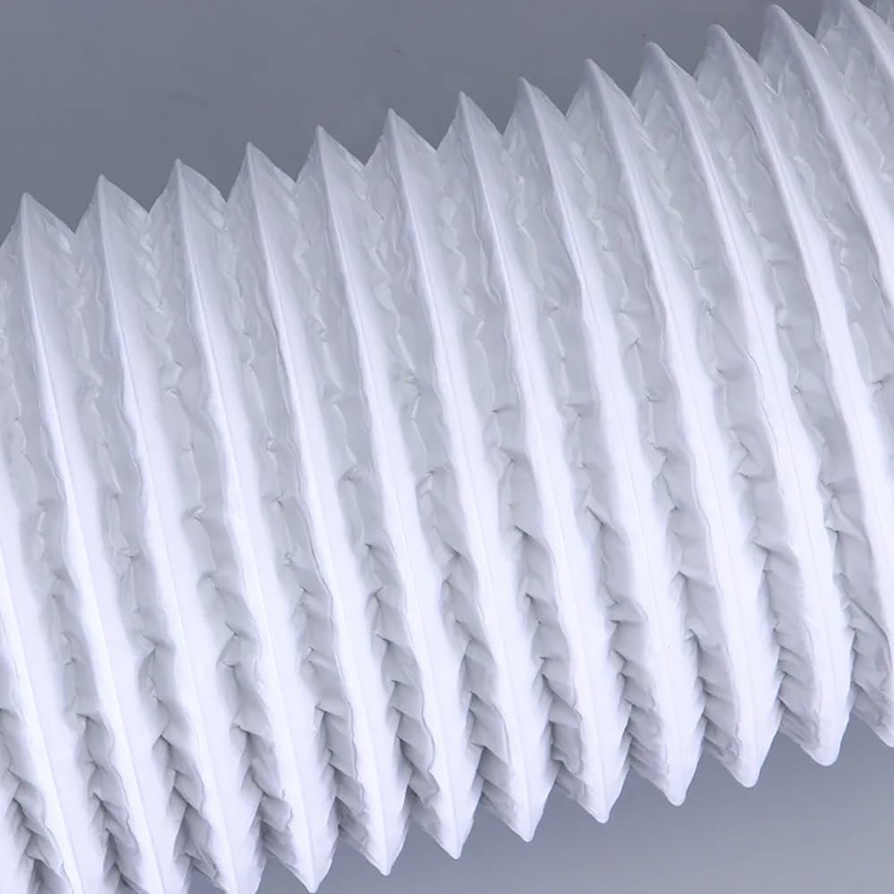 Tubo de escape flexible de aluminio (1 unidad), diámetro interior de 180 mm, manguera de ventilación de PVC blanca for cocina y baño. | 6m