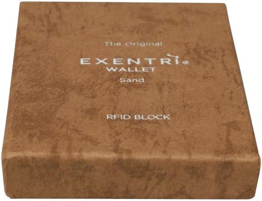 EXENTRI Premium Leather Trifold Wallet for Men - RFID Blocking Slim Wallet W/Stainless Steel Locking Clip & Quick Access Windows
