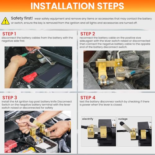Image of STHIRA Car Battery Battery Cut Off Switch Heavy-Duty Disconnect Switch Universal Terminal Kill for Cars