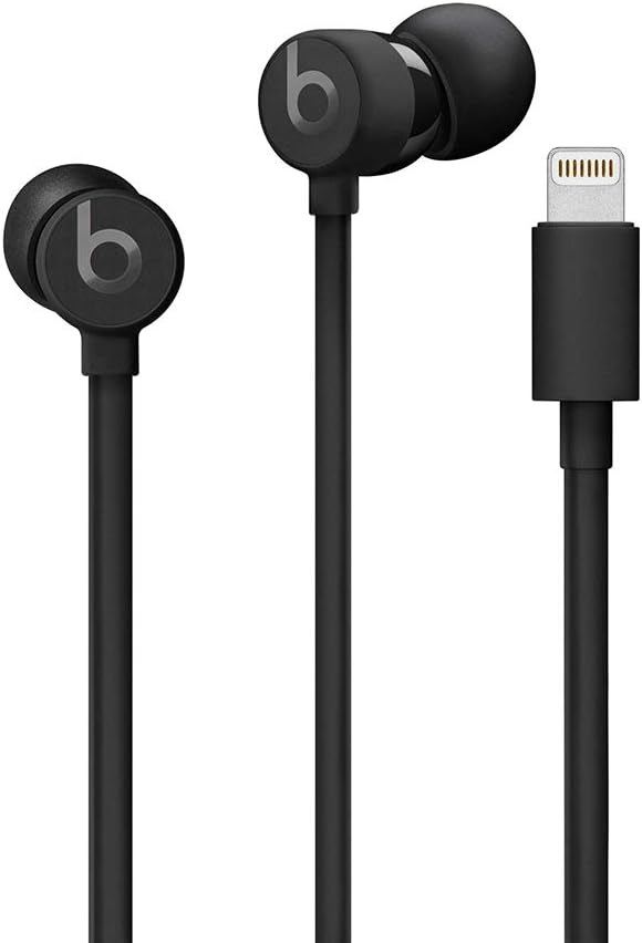 urBeats Wired Earphones with Lightning Connector - Tangle Free Cable, Magnetic Earbuds, Built in Mic and Controls - Black