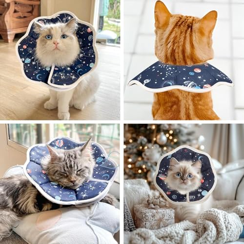 1 Stück Soft Cat Cone Collar Soft Cat Recovery Collars & Cones Pet Recovery Collar Verstellbarer Anti-Lick Cat Recovery Collar Nach der Operation schützender niedlicher kleiner Katze Wundheilung Recov