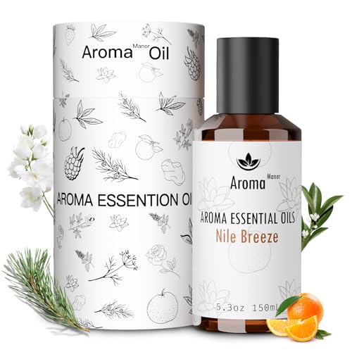 Aroma Mezcla de Aceites Esenciales - Nile Breeze - Aceite de Fragrancia de Hotel para Máquina Difusora de Aromaterapia, Cítricos, Jazmín y Madera de Cedro, para un ambiente de lujo en habitaciones