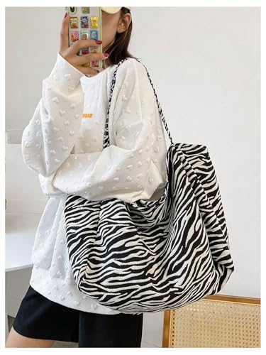 Image of MakeMeChic Women's Leopard Tote Bag Cheetah Oversize Shoulder Bag Weekender Bag