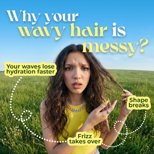 Image of Love Beauty & Planet, Avocado Oil & Peptide Waves, Shampoo, for Wavy Hair (2A-2C), with Avocado Oil, Provides Frizz Control, Free from Sulfates