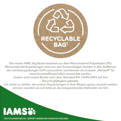IAMS Hundefutter trocken mit Lamm - Trockenfutter für erwachsene Hunde ab 1 Jahr, geeignet für große Hunde, 3 kg
