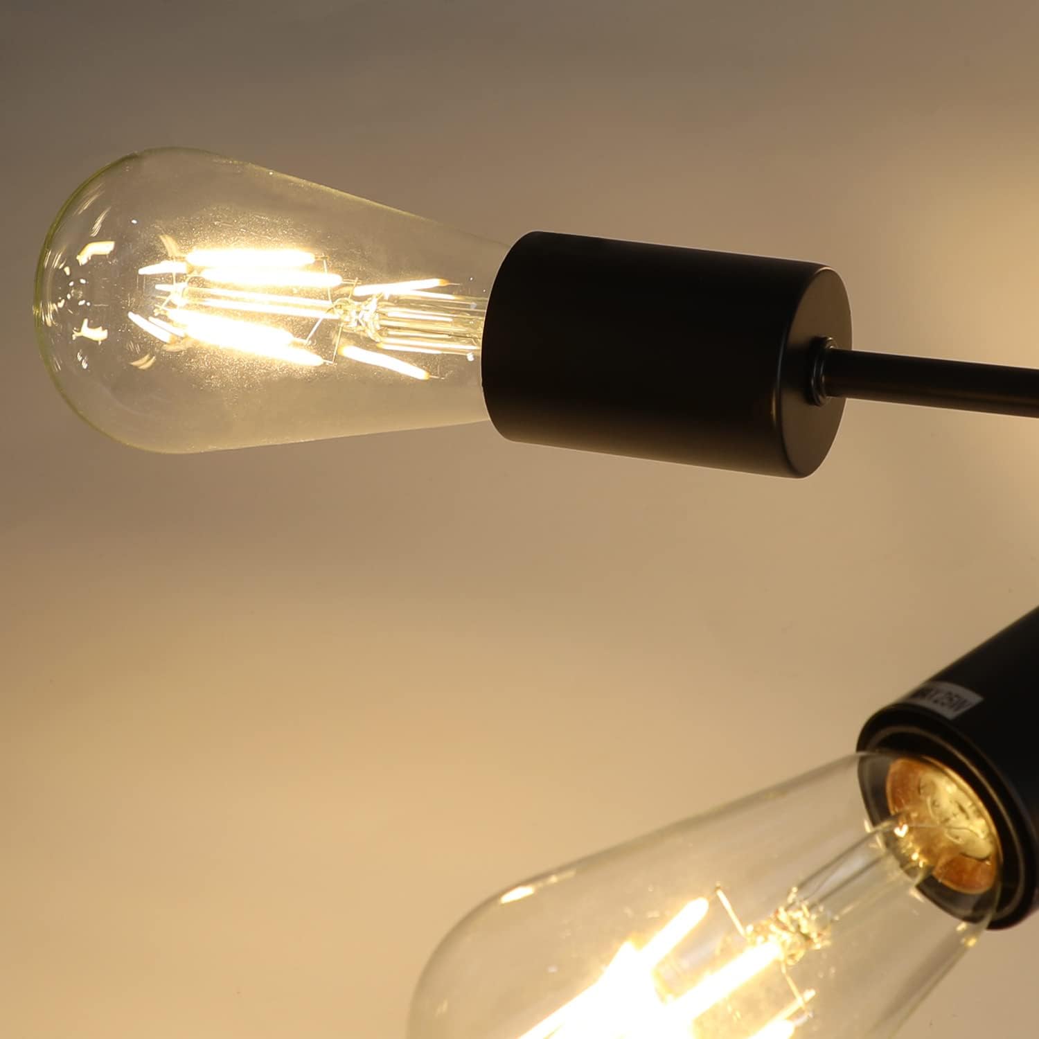 CBJKTX 2ER Deckenlampe Vintage Deckenleuchte Retro 6 Flammig | Wohnzimmerlampe Industrie E27 Kronleuchter Schwarz Schlafzimmerlampe Industriellampe Esstischlampe Rustikal ohne Leuchtmittel