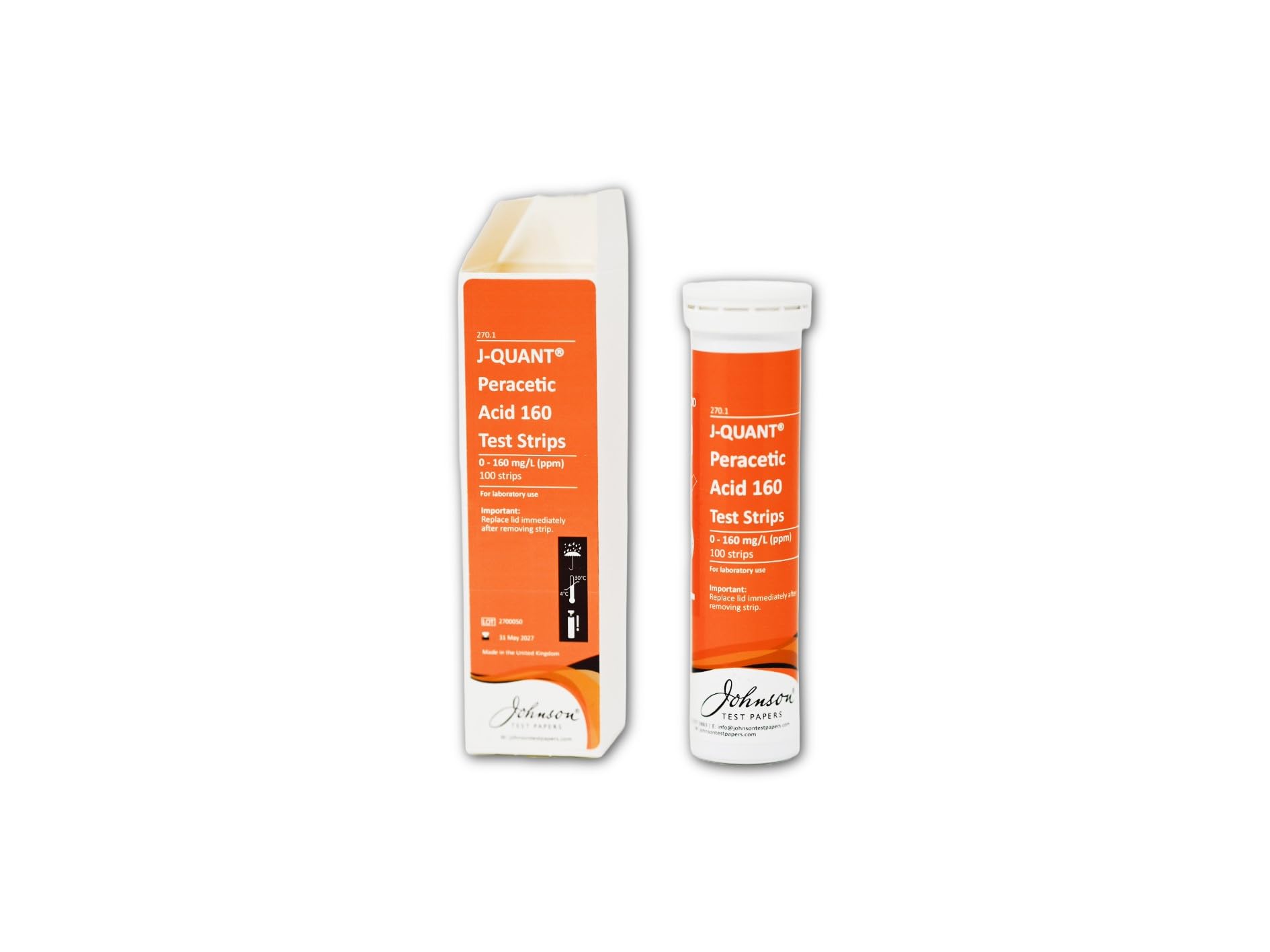 Peracetic Acid 0-160 Test Strips