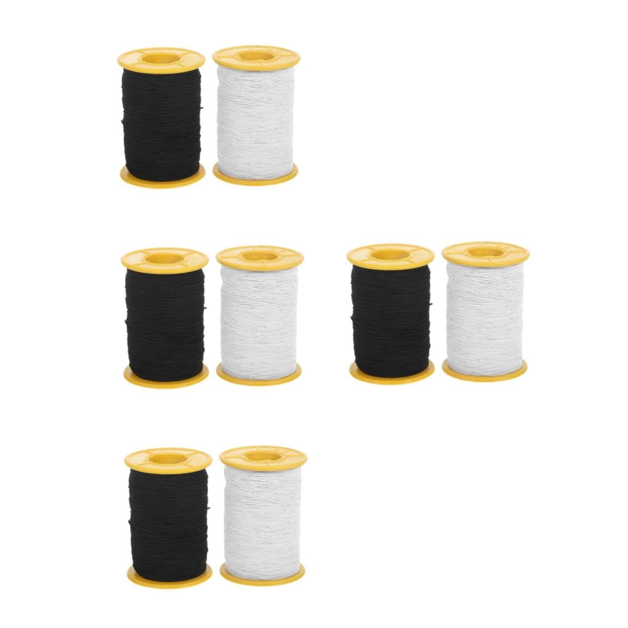 8 Rollos Hilo Elástico Negro Cuerda Stretch para Pulseras DIY Cuentas Costura Manualidades Flexible