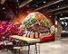 SKTYEE Fond d'écran 3d délicieux aliments chauds pour hamburger, papiers peints décor à la maison magasin de restauration rapide cuisine restaurant bar mural @ 350x245_cm_ (137.8_by_96.5_in_) _