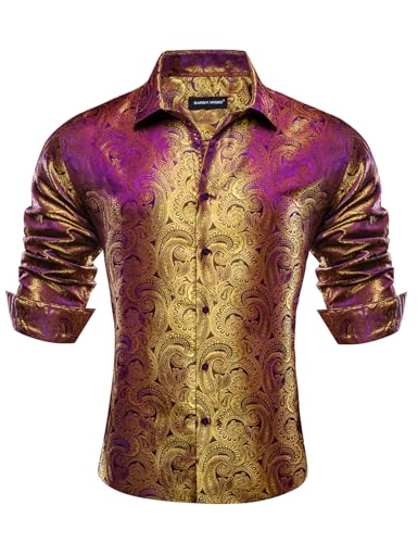 Barry.Wang Paisley Silk Dress Shirt, Long Sleeve