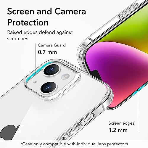 ESR für iPhone 14 Hülle/iPhone 13 Hülle, Klare Stoßfeste Dünne Silikon Handyhülle iPhone 14/13 Case, Vergilbungsbeständige Dünne Transparente TPU Schutzhülle, Project Zero Serie, Klar 6