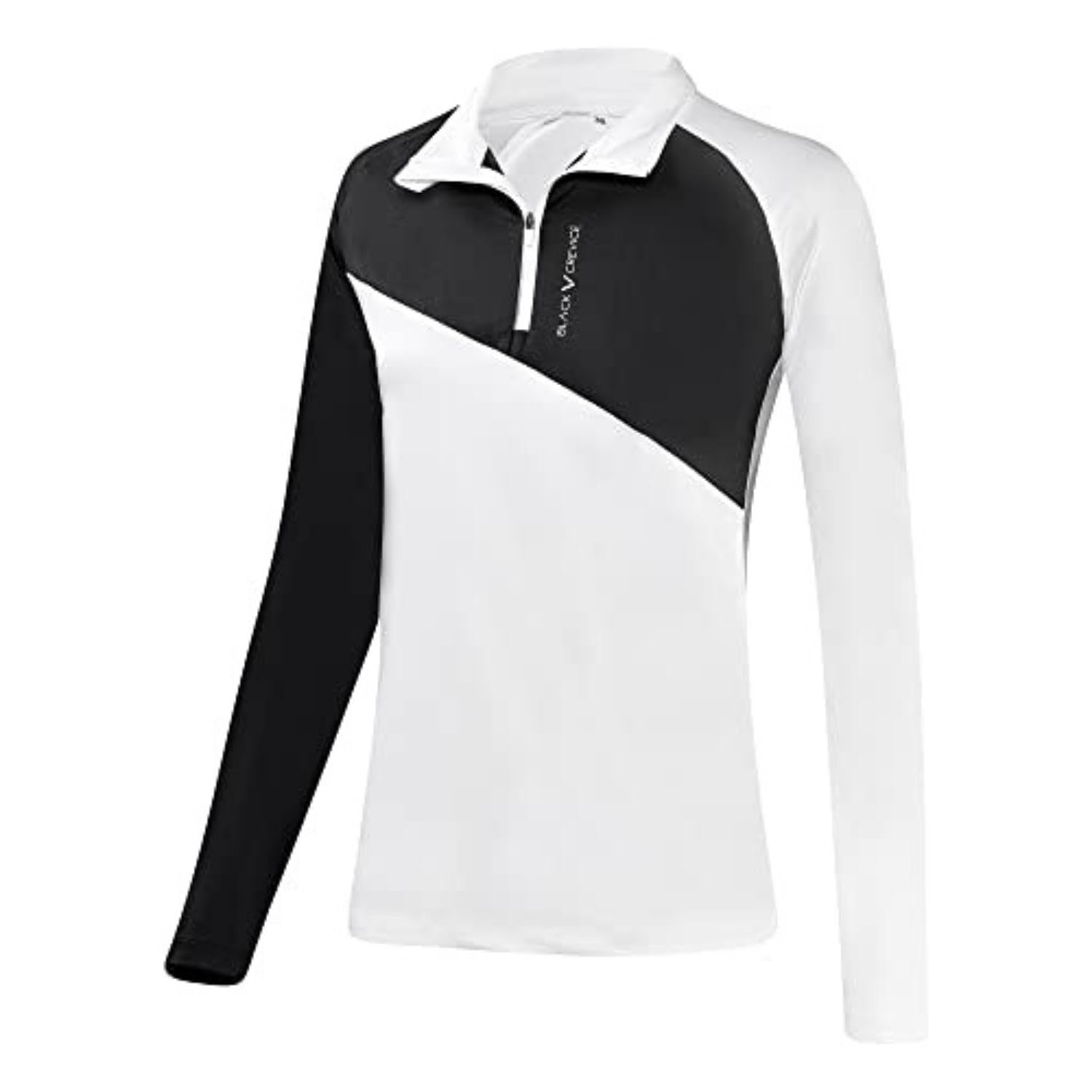 Black Crevice Damen Zipper Funktionsshirt I Hochwertiges Damen-Funktionsshirt aus Polyester-Elastan I Feuchtigkeitsregulierendes Sport-Funktionsshirt I Bequemes Sport Shirt Damen