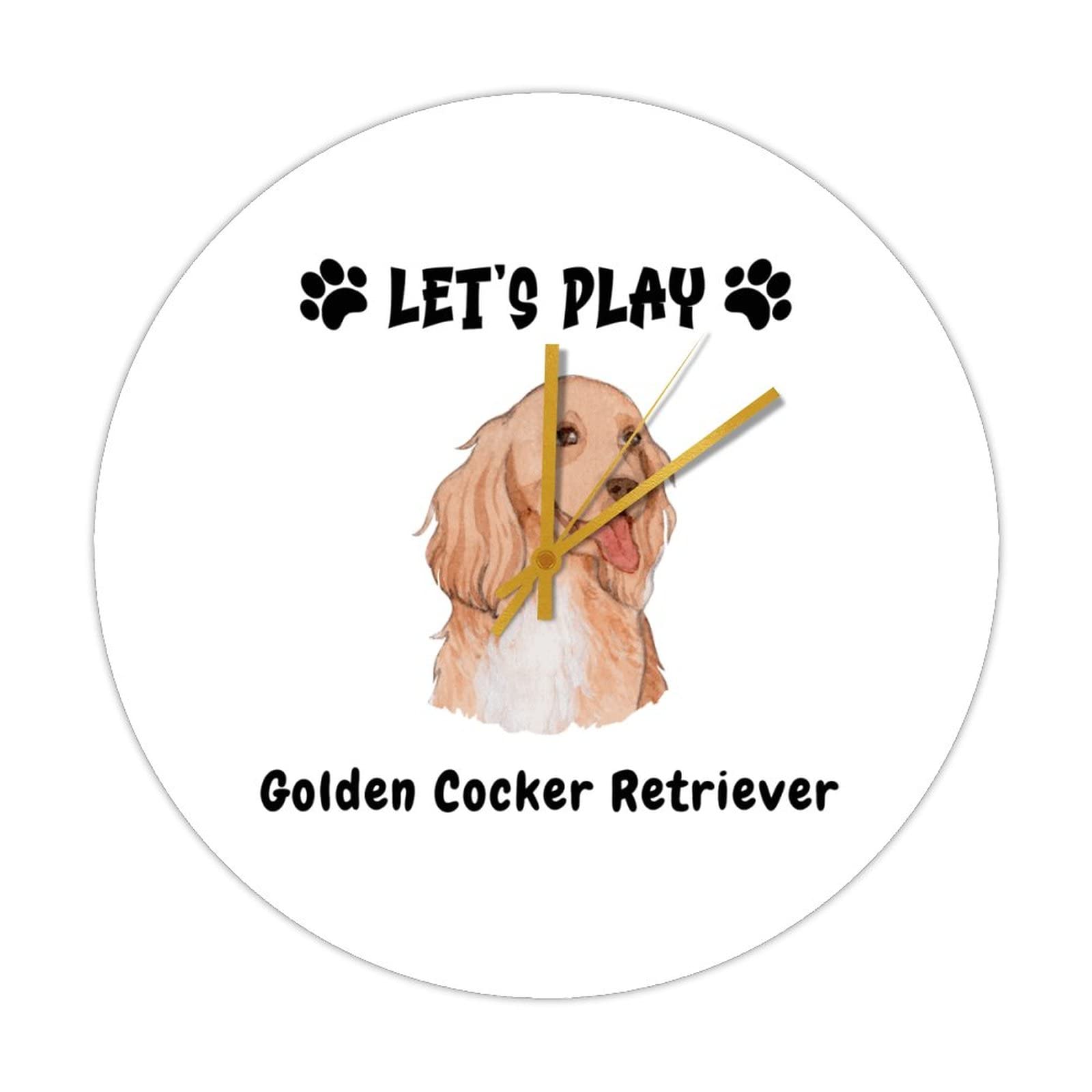 Horloge ronde en bois Let's Play vintage pour les amoureux des chiens