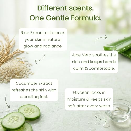 Image of Bath & Blossoms Cool Wave Hand Wash 3 L | Aloe Vera & Glycerin | Enriched with Rice & Cucumber Extract | Hydrating & Gentle Daily Cleanse | Fresh Aquatic Minty Fragrance | Antibacterial formula | Vegan, Cruelty Free & 100% Paraben Free | Luxurious Hand Care