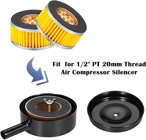 Miniatura 4 de 4 piezas de elementos de filtro de admisión de papel para compresor de aire tipo pistón Elementos de filtro de repuesto para compresor de aire