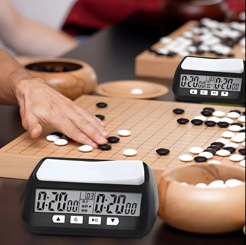Image of 24x7 eMall Chess Clock for Professional Board Games Timer Clock Pro Digital Chess Timer Professional for Board Games Timer with Alarm Function Count up and Count Down Black