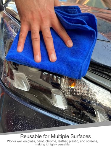 Image of Premium 350 GSM Microfiber car Cleaning Cloth (Pack of 5) | absorbant Microfiber Cloth| car and Bike Washing and Cleaning Multipurpose Micro Fiber Cloths (Multicolour)