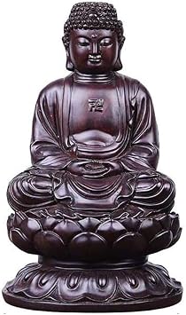 Rose Wood Sitting Buddha Statue,Chinese Decor Figurine,Home and Office Sculpture,Hand Carved