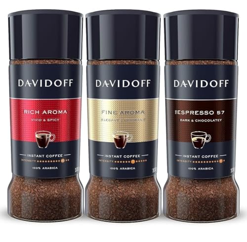 Image of Daviddoff Espresso 57, Fine Aroma & Rich Aroma Instant Coffee 100% Arabica, 3.53 oz ℮ 100 g, Variety Pack (Pack of 3)