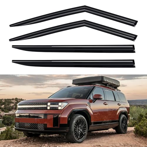 Image of Window Visors Rain Guards for 2024 2025 2026 Hyundai Santa Fe, Out-Channel Window Vent Wind Deflectors Visors Shades for 24 25 26 Santa Fe
