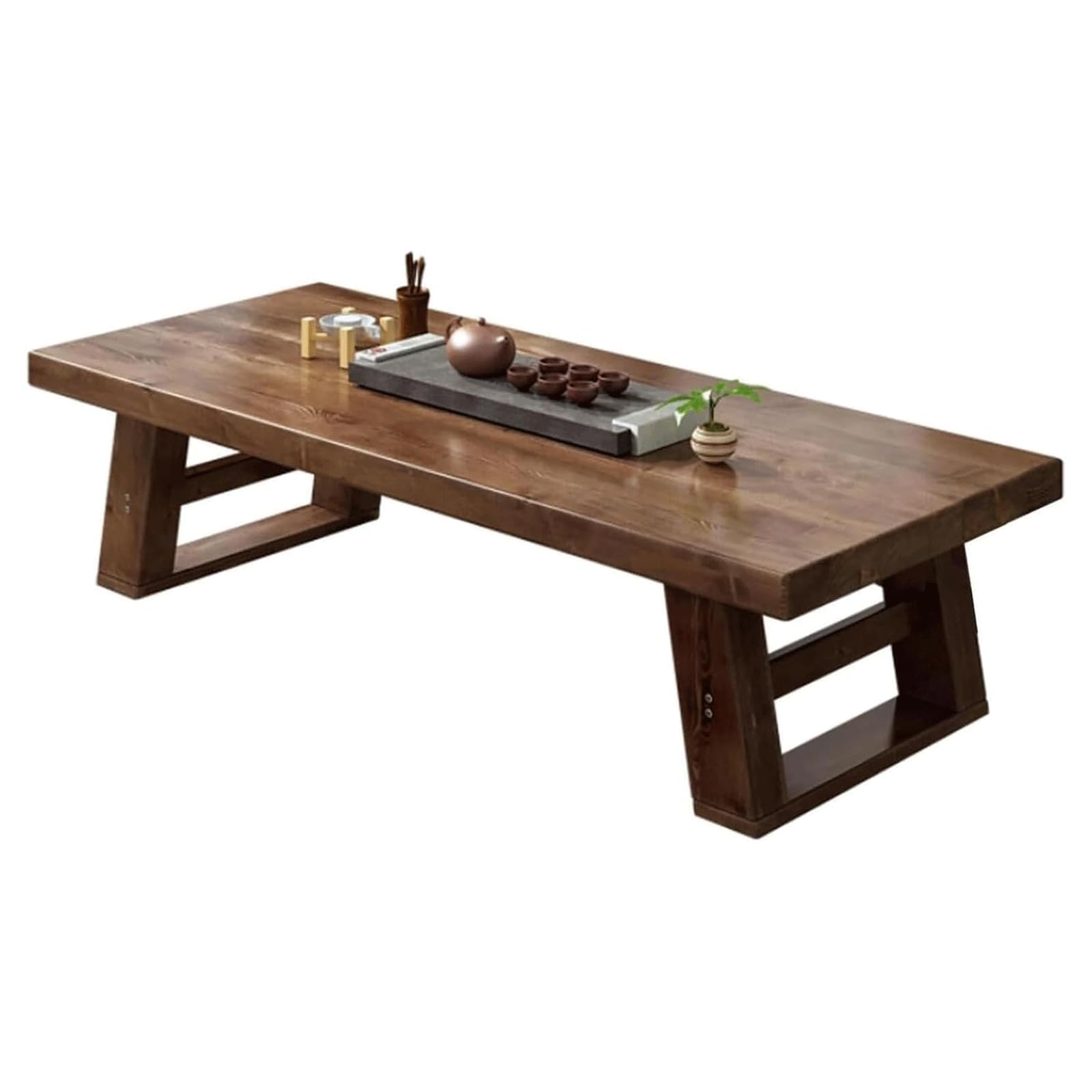 Table d'autel en bois massif table basse tatami aux finitions vintage