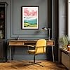 Layered Landscape with Clouds Modern Framed Wall Art Print A1 (84.1×59.4cm) White, Wall Decor for Living Room, Bedroom, Office & Home, Ready to Hang, Art Gift #4