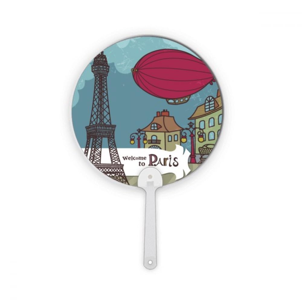 Tour Eiffel fan plastique rond portable et léger pour fraîcheur et déco