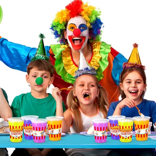image for Jinei 60 Pcs Circus Carnival Party Supplies 16 oz Carnival Plastic Cup