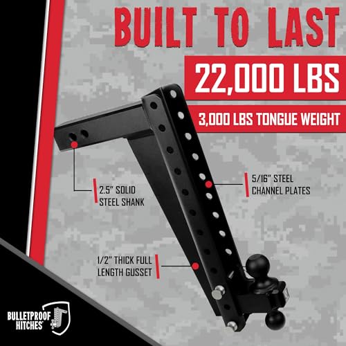 Image of Bulletproof 2.5 inch Heavy Duty 18 inch Drop /Rise Hitch