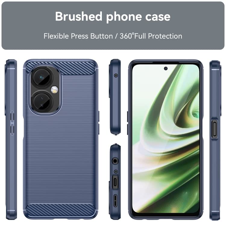 Image of NPRC Hybrid Ultra Slim Protective Case TPU Non-Slip Carbon Fiber Texture Shockproof Case Cover for Oneplus 6 - Blue