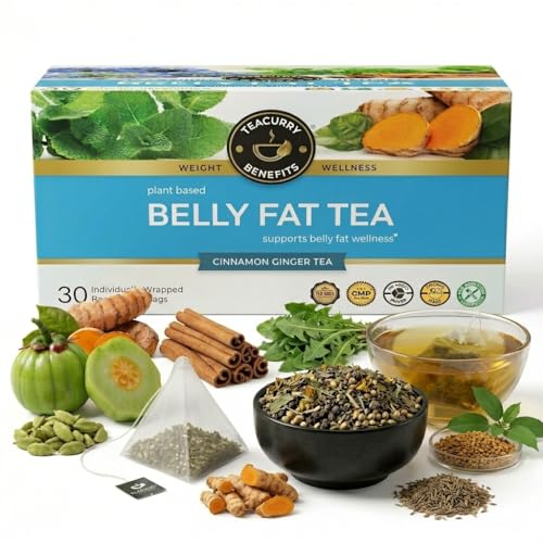 Image of Teacurry Belly Fat Tea (30 Tea Bags) - Helps in Weight Management, Reduce Belly Fat, Supports Metabolism & Digestion | Natural Herbal Tea Blend | For Both Men & Women