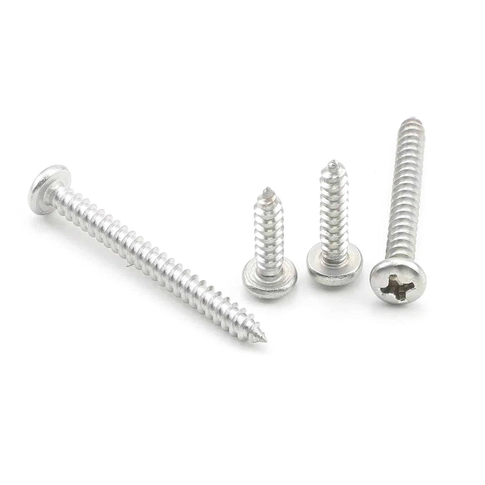 Tornillos autorroscantes Tornillos autorroscantes for madera de acero inoxidable con cabeza redonda y ranura en , M1/M1.2/M1.4/M1.7/M2/M2.3/M2.6/M3/M4/M4.2/M5/M6, M4.2 x 18 mm, 10-55 unidades(M4x25mm)