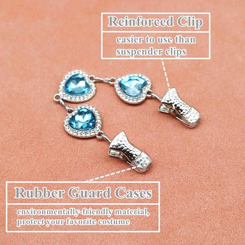 Image of Chain Collar Pins Heart Stone Cardigan Sweater Clip Top Cinch Clip