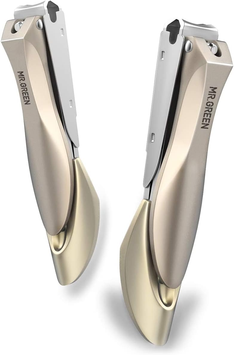 Nail Clippers for Thick Nails, Professional Nail Cutter with Catcher, Medical Grade Stainless Steel, Sharp and Durable Nail Clipper Kit for Men and Women, Bionics Design(Small and Big) M-1210plus