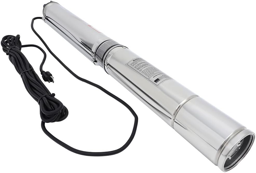 SCITOO 42GPM Deep Well Water Pump Submersible 220V 230V 240V 440ft Submersible Well Pump Included Garden Hose Adapter
