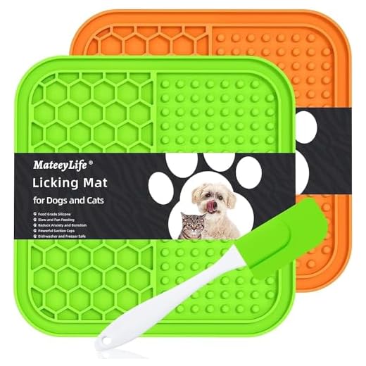 MateeyLife 2PCS Lick Mat for Dogs & Cats with Suction Cups, Licking Mat for Dog Anxiety Relief, Cat Peanut Butter Lick Pad, Dog Enrichment Toys for Boredom Reducer, Dog Treat Mat for Bathing…