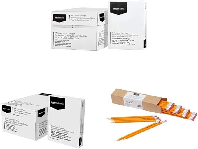 Amazon Basics Multipurpose Copy Printer Paper, 10 Ream