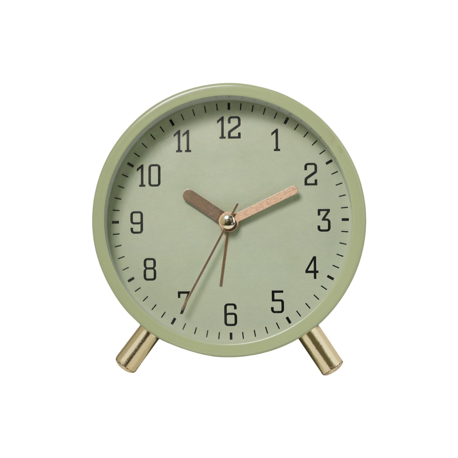 Msioytog Contemporary Quiet Round Alarm Clock with Night Light Function for Children Room Decors Simple Minimalists Table Clock Timekeeping