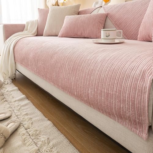 Housse de coussin 30x50 cm en chenille texturée à rayures lisses
