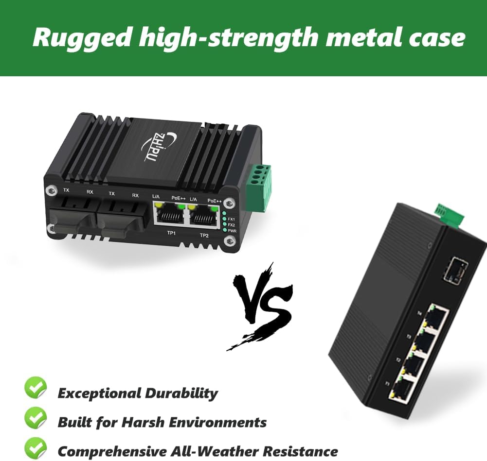 Mini Industrial 2 Ports Gigabit 90W PoE++ Switch with DC48～57V Dual Redundant Power Input, 48V PoE Switch with 2 Single Mode Dual SC 20km, IEEE802.3af/at/bt @189W