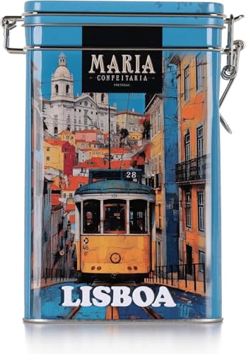 Galletas De Manzana Y Canela De 150 G En Lata Metálica Ilustrada Con Temática De Lisboa – Galletas Portuguesas Tradicionales Y Gourmet – Ideal Para Compartir O Acompañar El Té