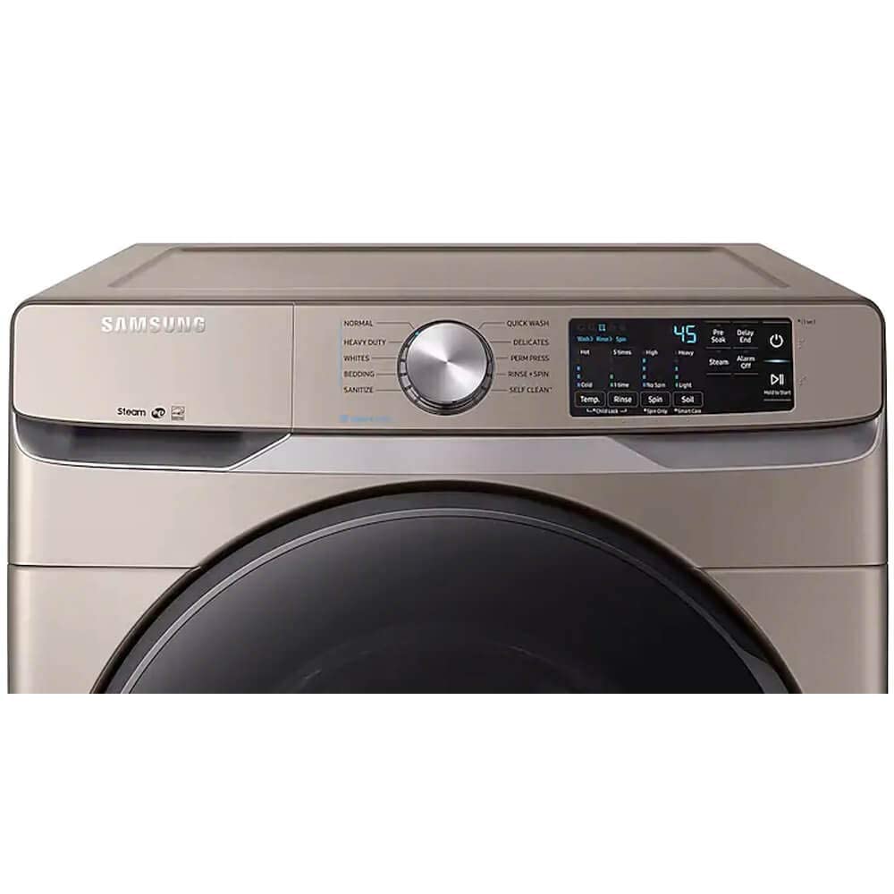 Samsung Champagne FrontLoad Washer Electric Dryer Set With Steam And