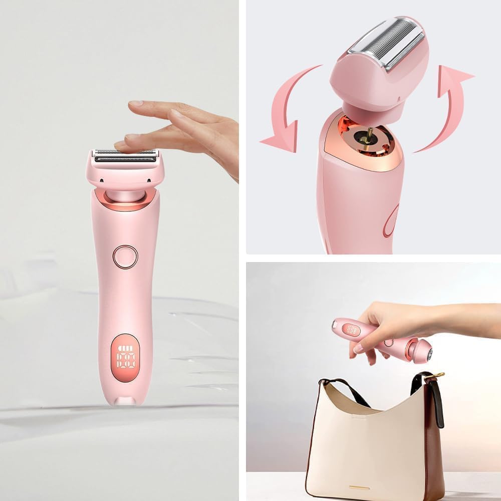 Rasierer Damen Elektrisch, Intimrasierer für Frauen,Smooth Skin,Elektrische Trimmer Rasierer mit LED-Anzeige für Damen (2 Stück)